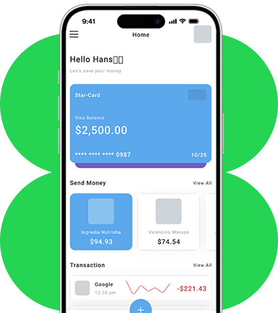 App showing transactions